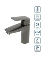 Смеситель для раковины BelBagno Due DUE-LVM-GM-W0 цвет Оружейная сталь