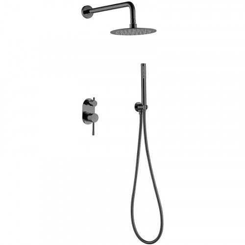 Душевая система Boheme Uno 464-SGM Оружейная сталь глянцевая латунь на стену