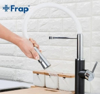 Смеситель для кухни Frap F4452-7 Черный Белый латунь