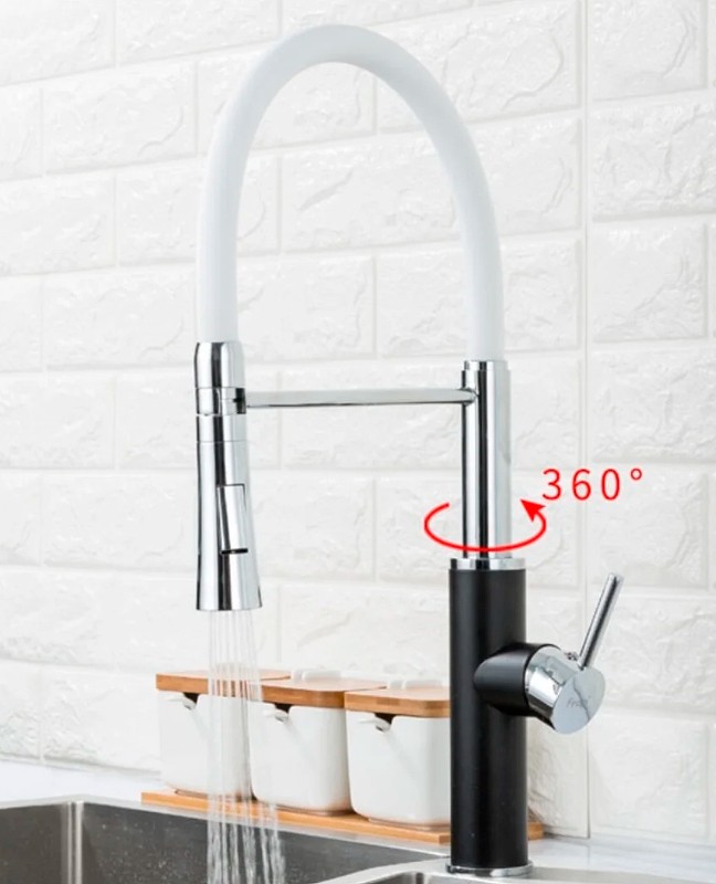 Смеситель для кухни Frap F4452-7 Черный Белый латунь