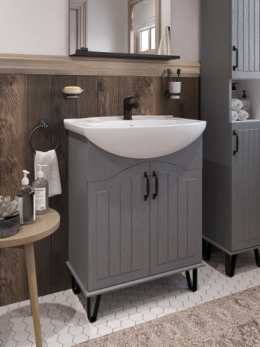 Тумба с раковиной DIWO Сочи 65 цвет Антрацит