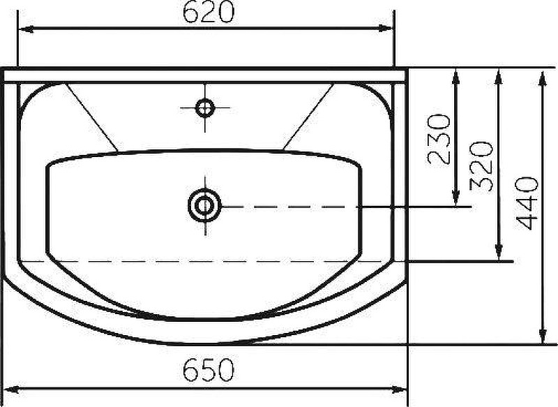 Тумба с раковиной DIWO Сочи 65 цвет Антрацит