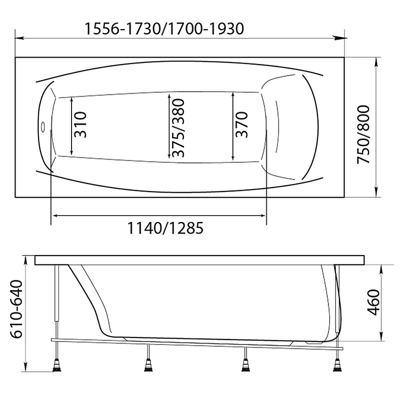 Акриловая ванна Marka One Pragmatika 193х80 01пр19380 без гидромассажа