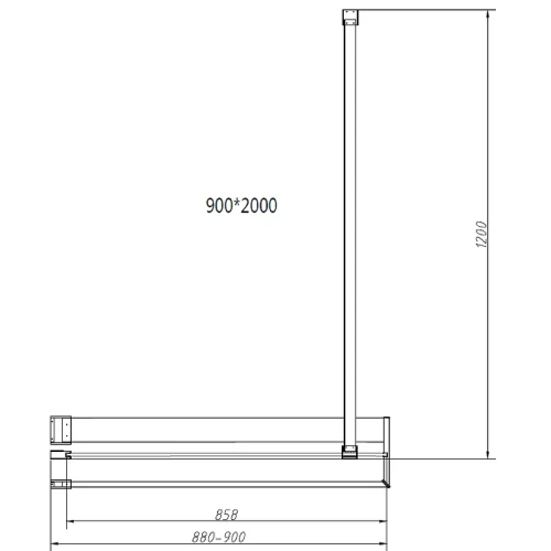 Душевая перегородка Vincea Walk-In HR 90 VSW-4HR900CL профиль Хром стекло прозрачное