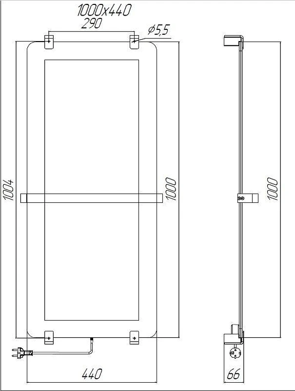 Электрический полотенцесушитель Allen Brau Infinity 100x44 00325623 цвет Черный