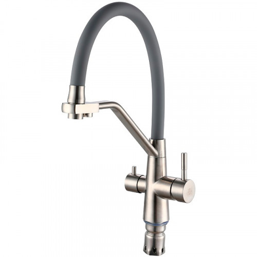 Смеситель для кухни Ростовская Мануфактура Сантехники SUS127GY-016F-015 Нержавеющая сталь Серый нержавеющая сталь