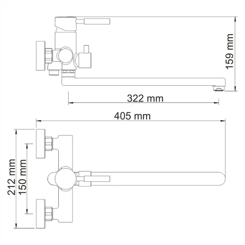 Смеситель для ванны WasserKRAFT Main 4102L универсальный