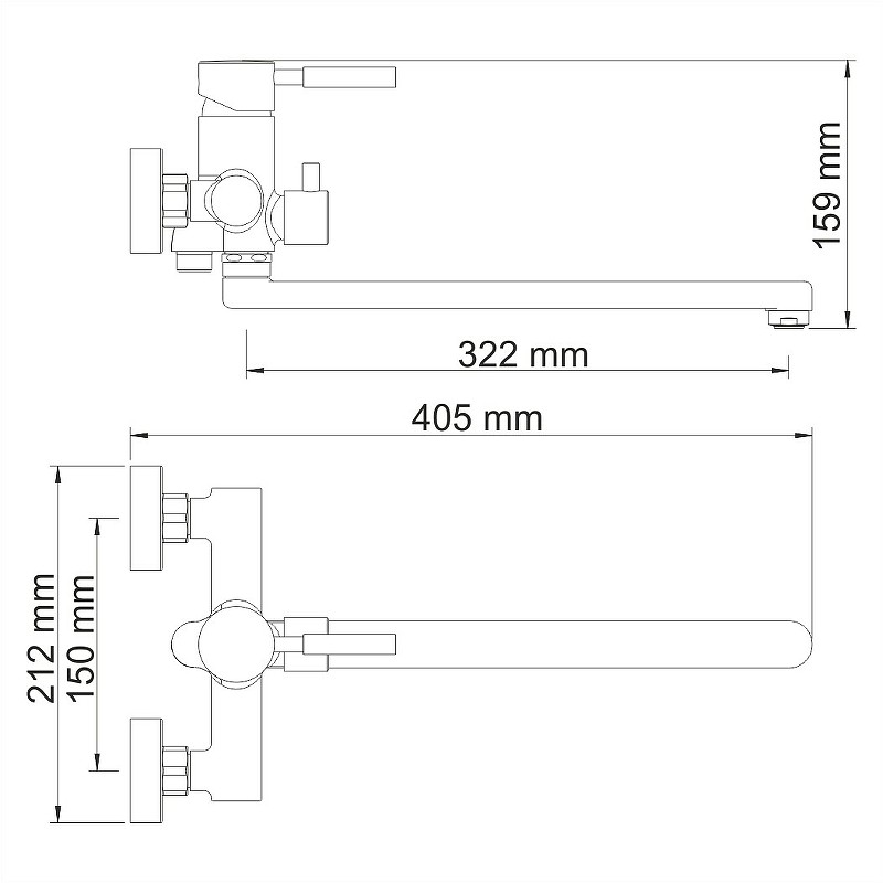 Смеситель для ванны WasserKRAFT Main 4102L универсальный