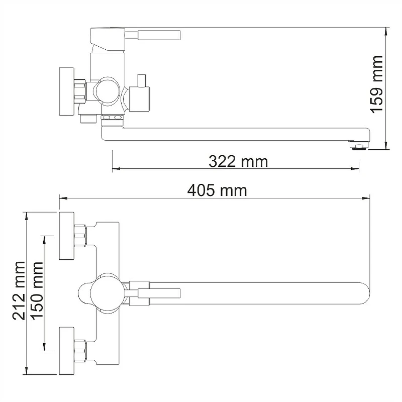 Смеситель для ванны WasserKRAFT Main 4102L универсальный