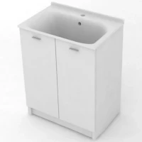 Тумба с хозяйственной раковиной Kerasan Aquadom 60 9166K3*1 Белая с отверстием под смеситель МДФ / ЛДСП