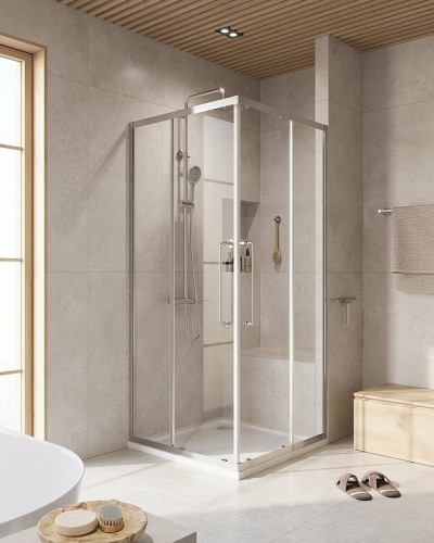 Душевой уголок Cezares Relax-304 90x90 RELAX-304-A-2-90-C-CR профиль Хром глянцевый стекло прозрачное