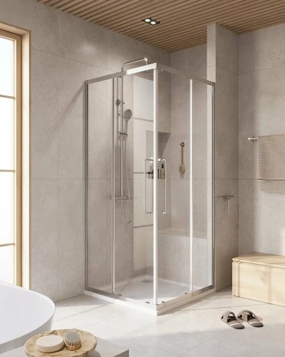 Душевой уголок Cezares Relax-304 90x90 RELAX-304-A-2-90-C-CR профиль Хром глянцевый стекло прозрачное