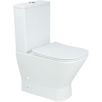 Унитаз компакт Aquanet Fine-C Rimless 273786 без бачка с сиденьем Микролифт фарфор напольный