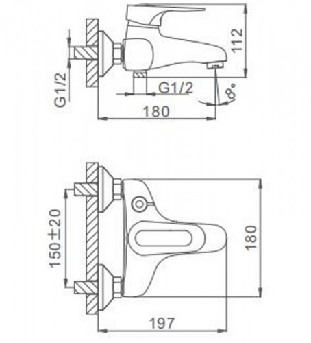 Смеситель для ванны Frap H04 F3204 Хром латунь на стену