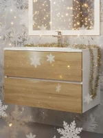 Тумба с раковиной Uperwood Barsa 80 293020534 подвесная цвет Белый матовый Дуб сонома