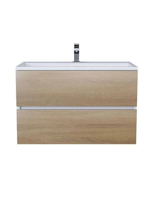 Тумба с раковиной Uperwood Barsa 80 293020534 подвесная цвет Белый матовый Дуб сонома