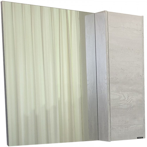 Зеркальный шкаф Comforty Бремен 90 00004142374 Дуб белый МДФ / ЛДСП, стекло