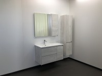 Зеркальный шкаф Comforty Бремен 90 00004142374 Дуб белый МДФ / ЛДСП, стекло