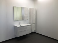 Зеркальный шкаф Comforty Бремен 90 00004142374 Дуб белый МДФ / ЛДСП, стекло