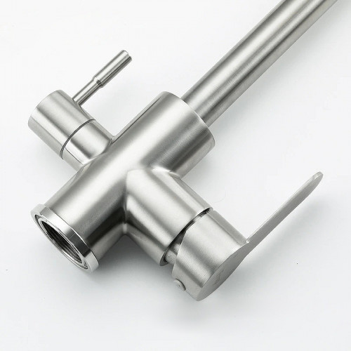 Смеситель для кухни Frap H801 F43801 Сатин нержавеющая сталь