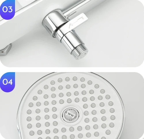Смеситель для ванны Gappo G03-8 G2203-8 универсальный Белый Хром