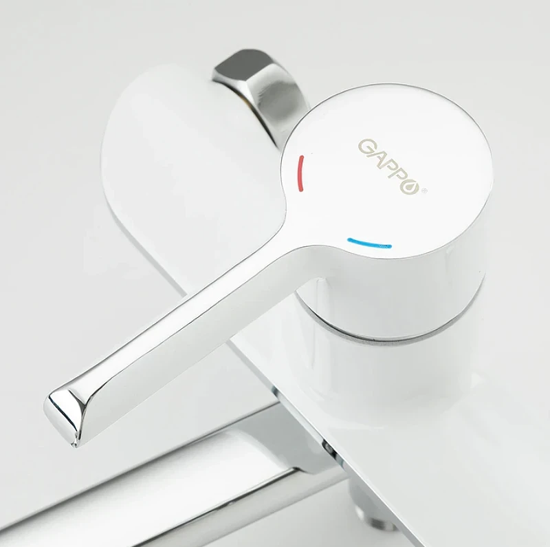 Смеситель для ванны Gappo G03-8 G2203-8 универсальный Белый Хром