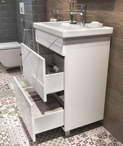 Тумба с раковиной Vigo Geometry 50 tn.GEO.FOS.50.2Y-com цвет Белый