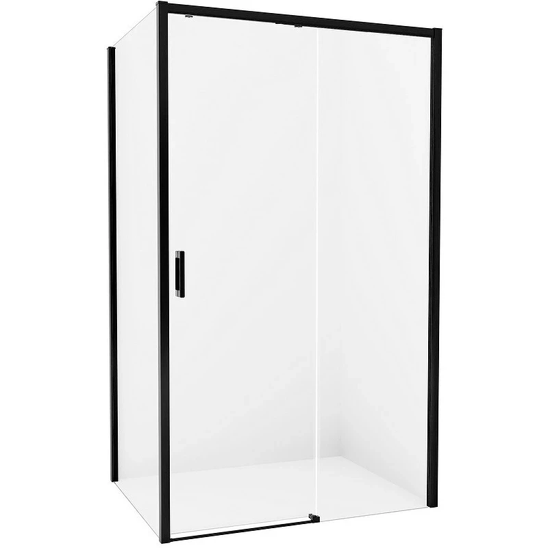 Душевой уголок New Trendy Prime Black 100х90 R D-0317A/D-0129B профиль Черный стекло прозрачное