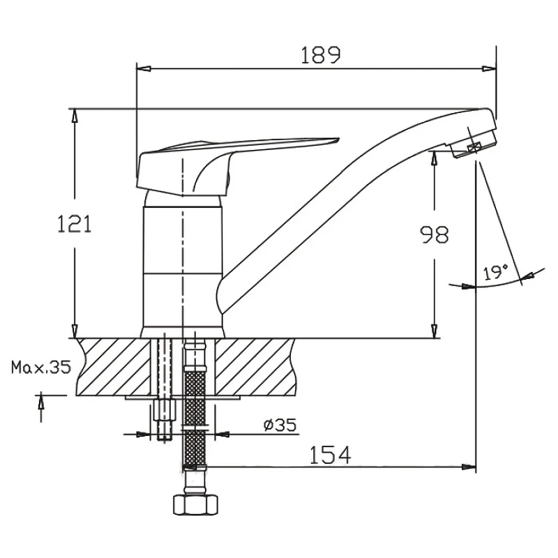 Смеситель для раковины Haiba HB4537 Хром
