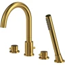 Смеситель на борт ванны Whitecross Y brushed gold Y1232GLB Брашированное золото латунь