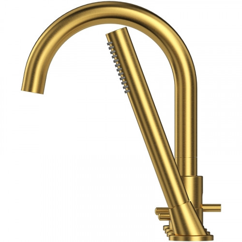 Смеситель на борт ванны Whitecross Y brushed gold Y1232GLB Брашированное золото латунь