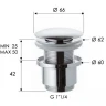 Донный клапан Remer 904CC2114DO click-clack Золото глянцевое