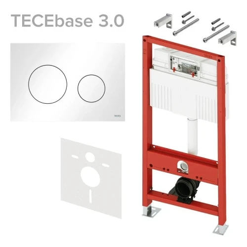 Инсталляция для унитаза Tece Base N500920 с клавишей смыва цвет Белый глянцевый
