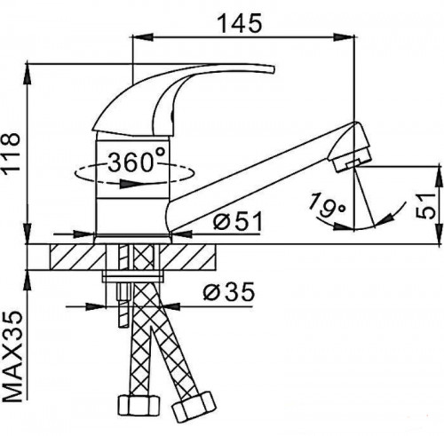 Смеситель для кухни Frap H03 F4503 Хром