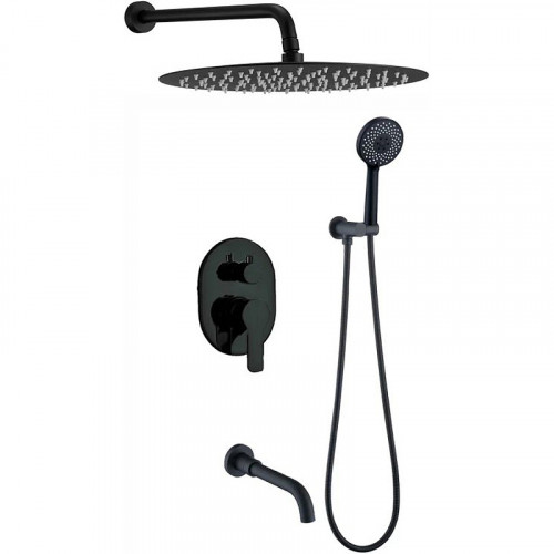 Душевая система Berges Ventas 3R Black 073008 Черная матовая латунь встраиваемый