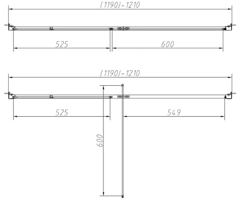 Душевая дверь Vincea Slim-N 120 VDP-4SN120CLB профиль Черный матовый стекло прозрачное