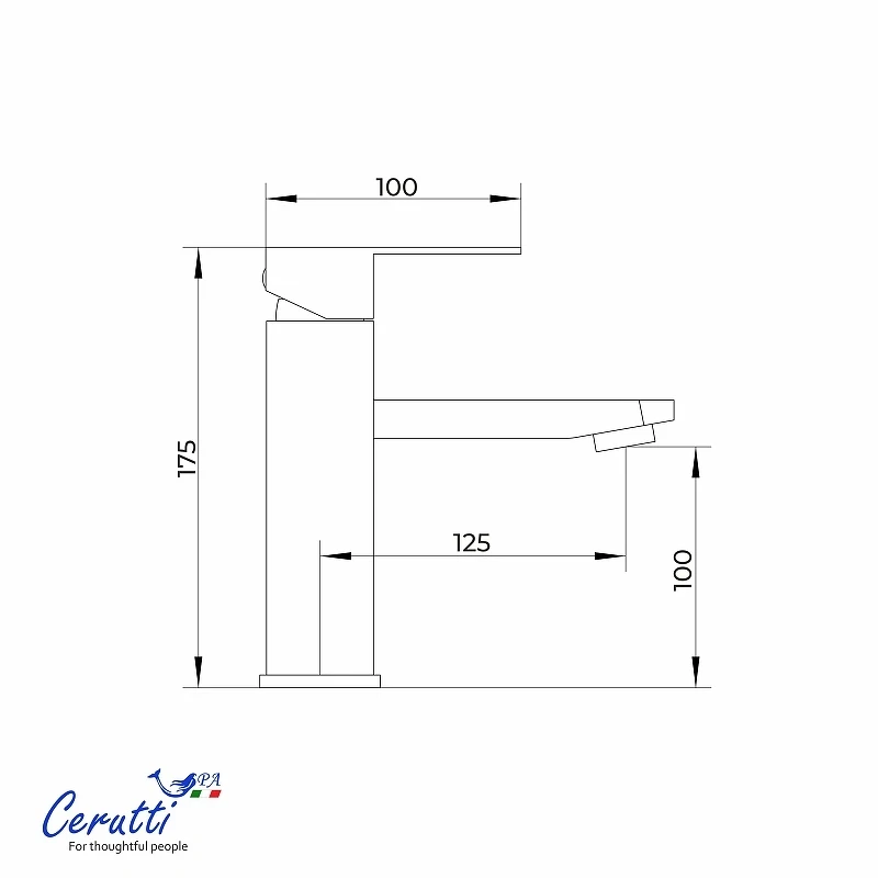 Смеситель для раковины Ceruttispa Клелия (Clelia) GR CT12060 12060 цвет Серый матовый