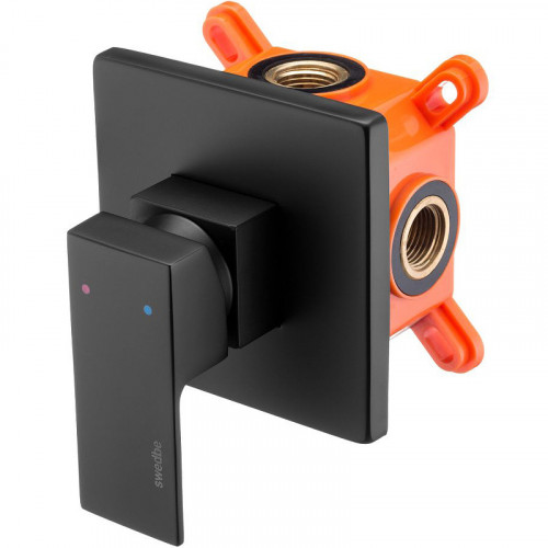 Смеситель для душа Swedbe Platta 5522B Черный матовый латунь встраиваемый