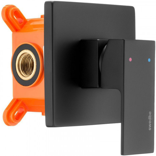 Смеситель для душа Swedbe Platta 5522B Черный матовый латунь встраиваемый