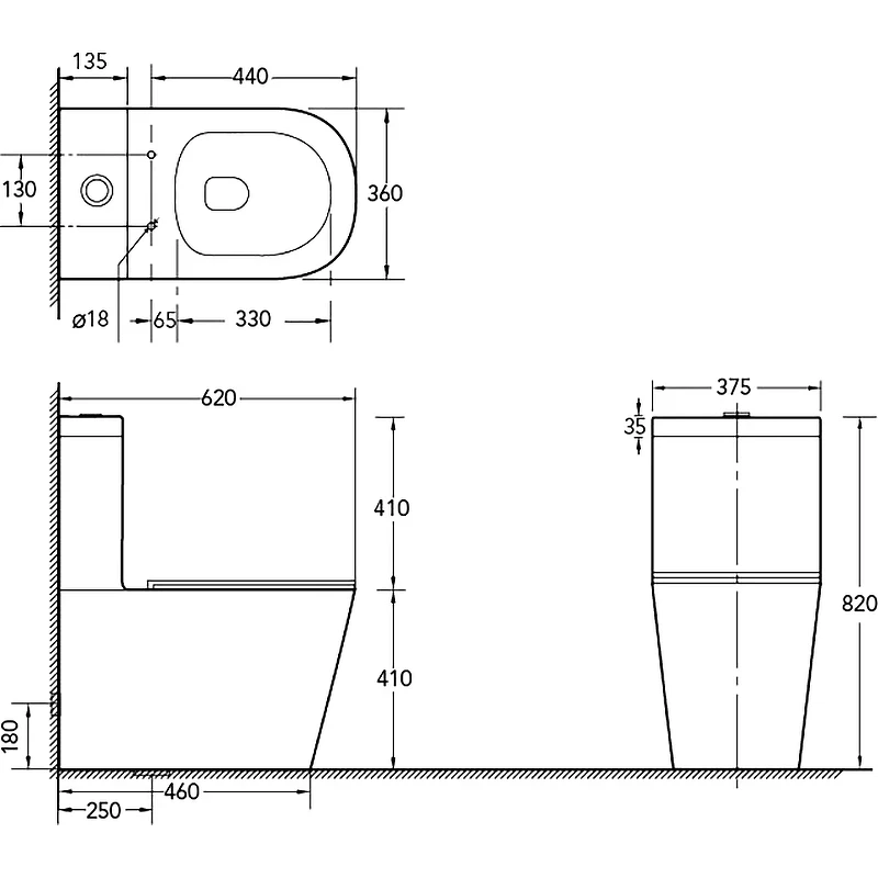Унитаз компакт SantiLine SL-5014 с бачком и сиденьем Микролифт фаянс напольный