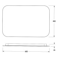 Зеркало Defesto Opti 60x40 DF 2802RH с подсветкой 17W-4500К/ИК - выключатель/Нейтральный белый свет