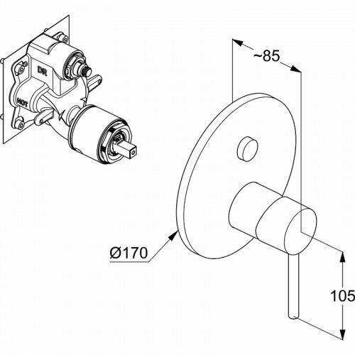 Смеситель для душа Kludi Bozz 386590576 Хром латунь встраиваемый