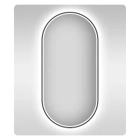 Зеркало Wellsee 7 Rays' Spectrum 60 172201640-172201650 с подсветкой цвет Черный матовый с сенсорным выключателем