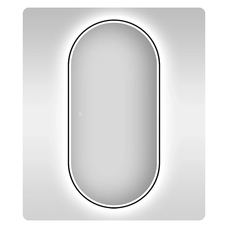Зеркало Wellsee 7 Rays' Spectrum 60 172201640-172201650 с подсветкой цвет Черный матовый с сенсорным выключателем