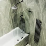 Шторка для ванны Maybah Glass MGV-572-6 515х1400 складная 2 секции Черный стекло прозрачное