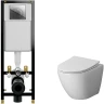 Комплект унитаза Niagara Vista NG-9301 с инсталляцией Cersanit Black 35 S-IN-BLACK-Cg-w с сиденьем Микролифт и клавишей смыва Хром