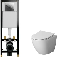 Комплект унитаза Niagara Vista NG-9301 с инсталляцией Cersanit Black 35 S-IN-BLACK-Cg-w с сиденьем Микролифт и клавишей смыва Хром