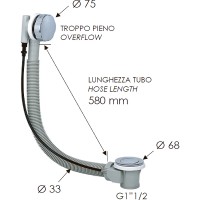 Слив-перелив Remer 96P автомат Хром