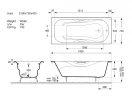 Чугунная ванна Vinsent Veron Aura 150x75 VAU1507542H/VH0015BR цвет Белый с дугообразными бронзовыми ручками