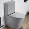 Унитаз компакт CeramaLux 2179XMH Светло-серый матовый с бачком и сиденьем Микролифт фаянс напольный